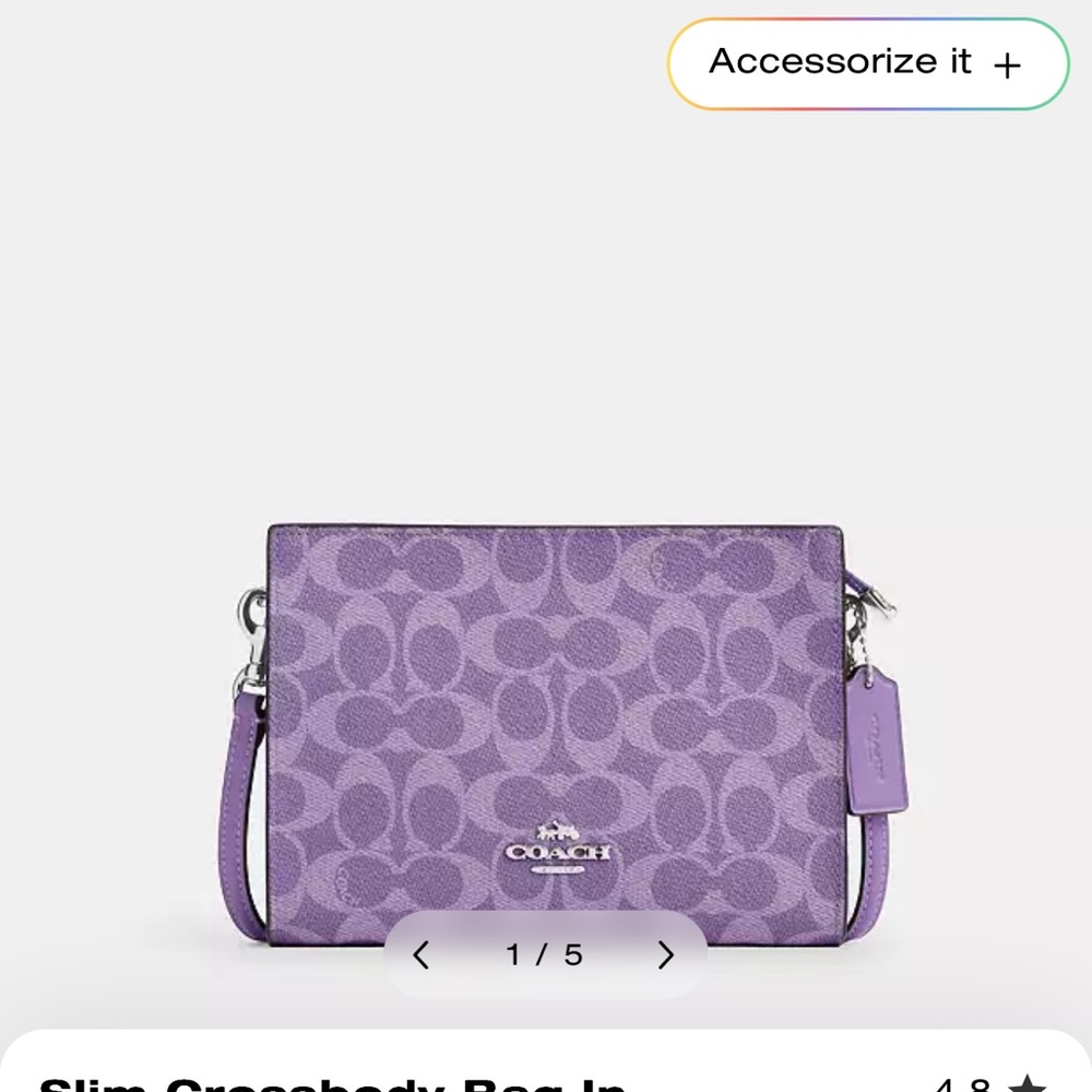 Coach Purple Crossbody Bag with Signature Monogram